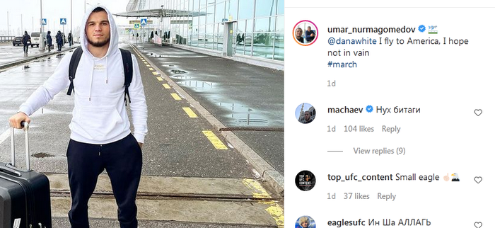 Unggahan saudara seperguruan Khabib Nurmagmedov, Umar Nurmagomedov yang haus disabung oleh UFC