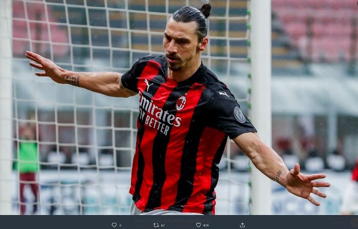 Zlatan Ibrahimovic sukses mencetak brace dalam laga AC Milan kontra Crotone yang berkesudahan 4-0 pada laga Liga Italia 2020-2021.