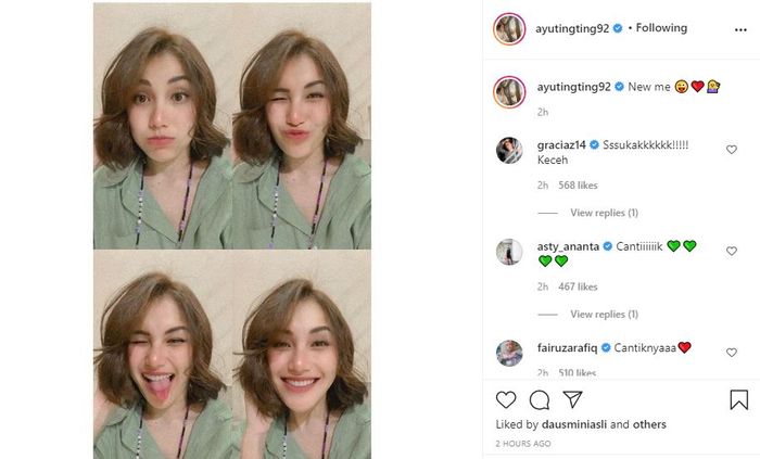 Rambut baru <a href='https://palembang.tribunnews.com/tag/ayu-ting-ting' title='Ayu Ting Ting'>Ayu Ting Ting</a>