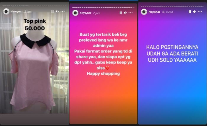 Nisya Ahmad jualan baju bekas