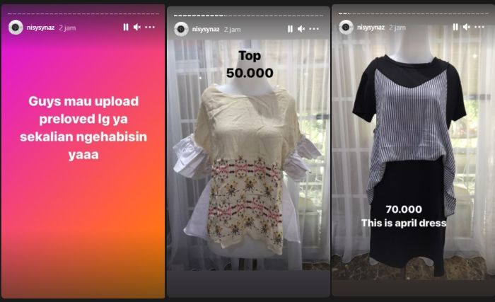 Adik Raffi Ahmad jualan baju bekas.