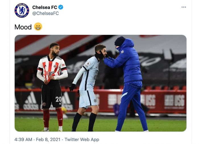 Chelsea masih menunjukkan performa menjanjikan di bawah kepelatihan Thomas Tuchel. Mereka mengulangi catatan dari tahun 2009 saat menang melawan Sheffield United. 