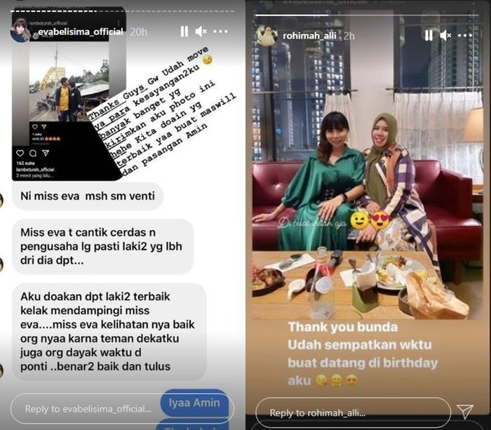 Kedekatan Eva Belisima dan <a href='https://palembang.tribunnews.com/tag/rohimah' title='Rohimah'>Rohimah</a> Alli