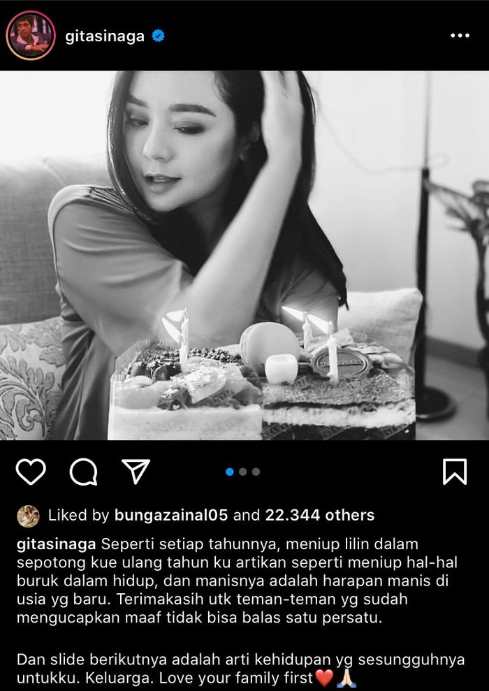 Gita Sinaga merayakan ulang tahunnya yang ke 32