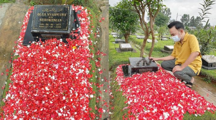 Penampakan Kondisi Makam <a href='https://kupang.tribunnews.com/tag/olga-syahputra' title='Olga Syahputra'>Olga Syahputra</a> Terungkap, Sendu Ruben Onsu di Depan Pusara