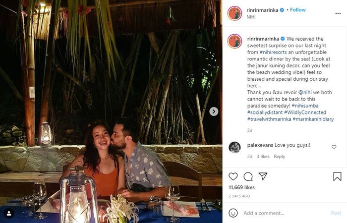 Chef Marinka Unggah Momen Makan Malam Romantis Bersama Suaminya.