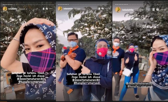 Iis Dahlia bertemu Deswita Maharani dan Ferry Maryadi.