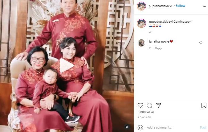 Ahok rayakan Imlek bersama istri, anak dan sang ibunda tercinta