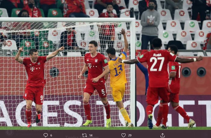 Gol tunggal kemenangan Bayern Muenchen atas Tigres UANL di partai final Piala Dunia Klub dicetak oleh Benjamin Pavard.