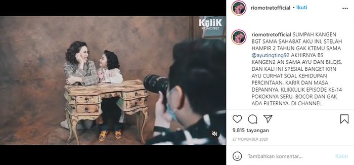 Bilqis dan Ayu Ting Ting pemotretan
