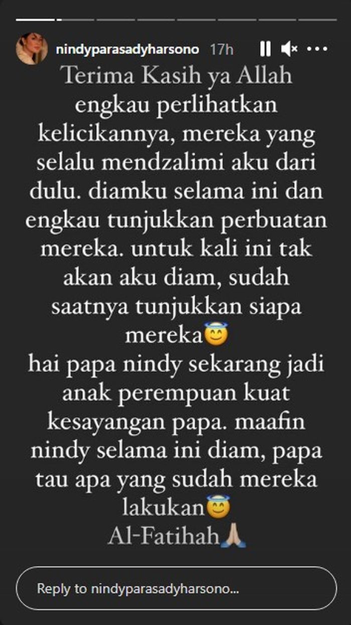 Unggahan <a href='https://palembang.tribunnews.com/tag/nindy-ayunda' title='Nindy Ayunda'>Nindy Ayunda</a>