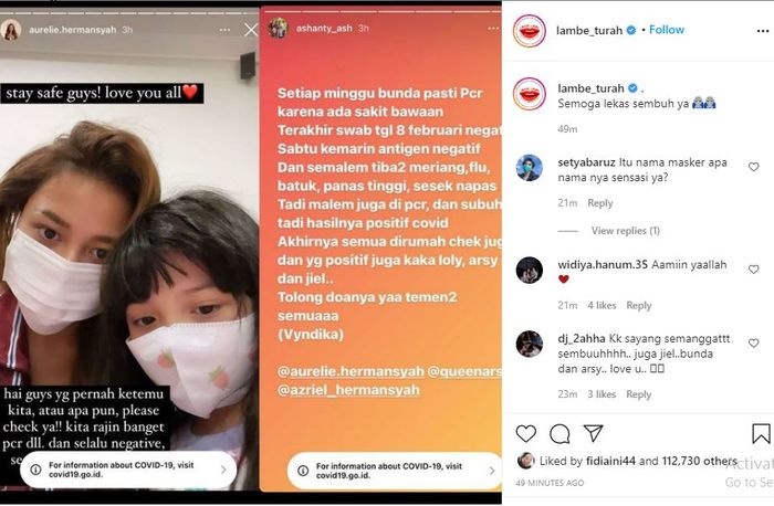 Aurel Hermansyah hingga Ashanty positif Covid-19.