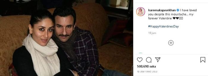 Kareena Kapoor menuliskan pesan cinta untuk sang suami.