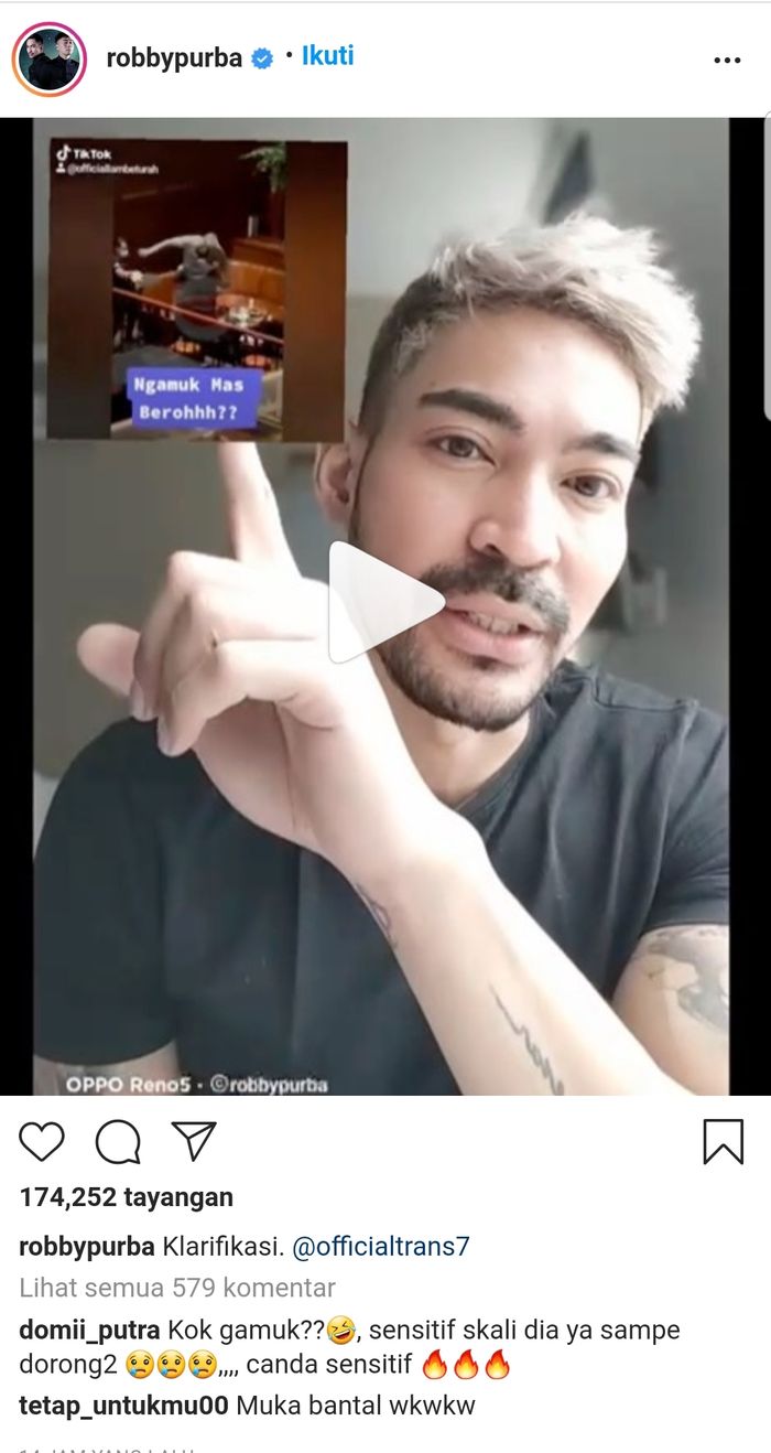 Robby Purba merasakan dampak kurang menyenangkan setelah ramai video viral diduga dirinya mendorong pelayan di sebuah restoran tersebar, belum lama ini.