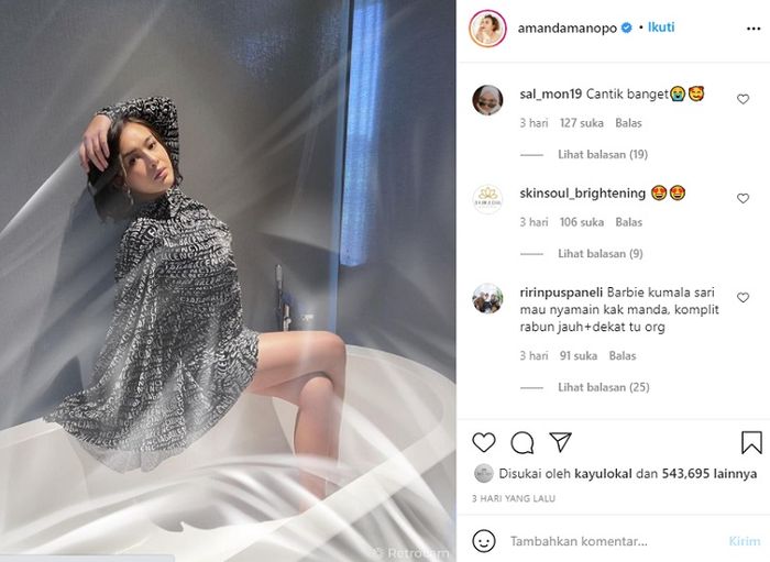 Pose menggoda Amanda Manopo di bak mandi