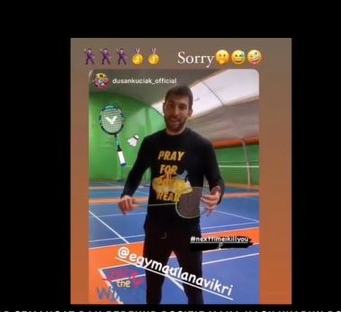 Kiper Lechia Gdansk, Dusan Kuciak mengakui skill badminton Egy Maulana Vikri pada Minggu (14/2/2021).