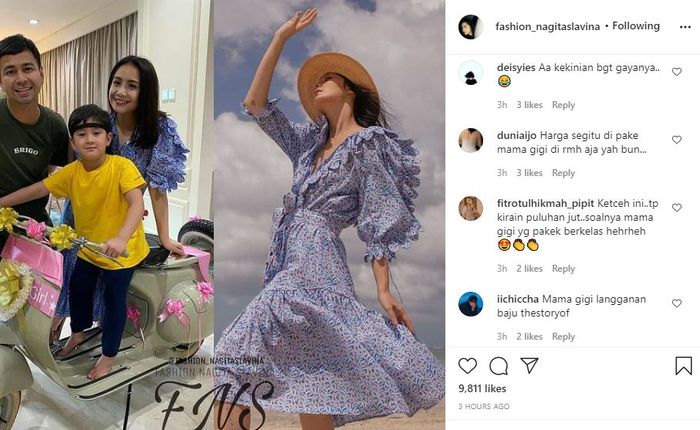 Komentar netizen saat melihat harga dress yang dipakai Nagita Slavina saat merayakan ulang tahun bersama keluarga