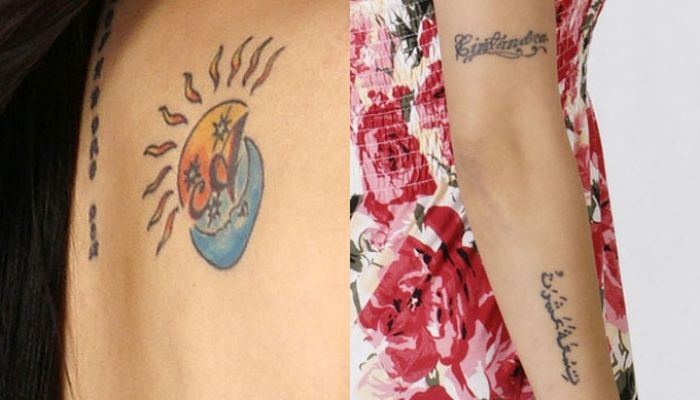 Beberapa tatto yang pernah ada di tubuh Olla Ramlan.