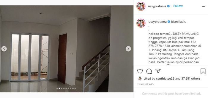 Ussy Sulistiawaty jual perumahan 15 unit dengan harga Rp 800 juta