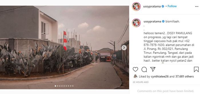 Ussy Sulistiawaty jual perumahan 15 unit dengan harga Rp 800 juta