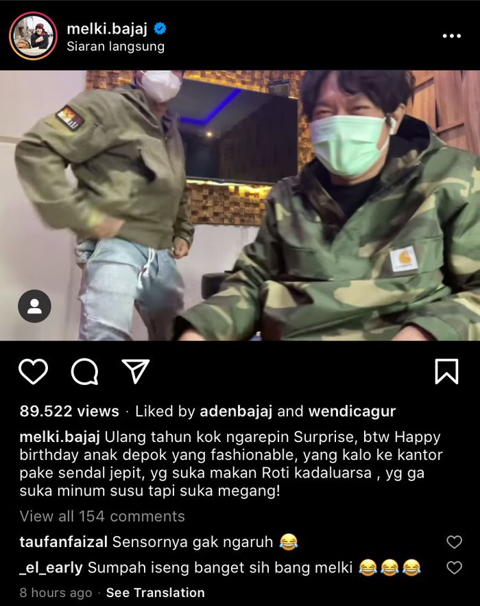 Melki Bajaj unggah video jenaka untuk rayakan ulang tahun Aden Bajaj