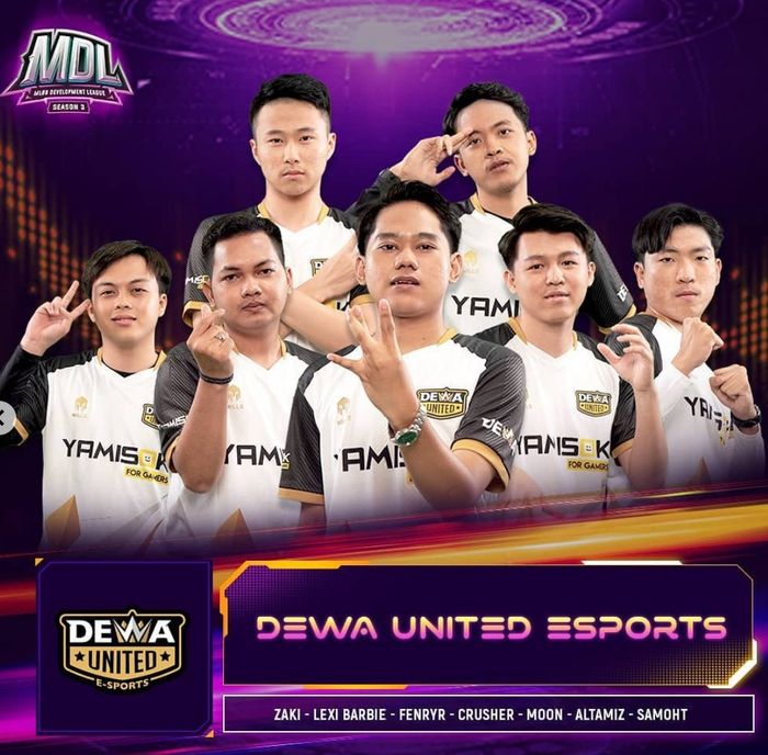 DEWA UNITED ESPORTS roster at MDL Season 3.