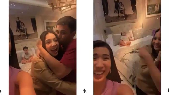Kolase Tangkap Layar Rafathar Cemburu Melihat Kemesraan Raffi Ahmad dan Nagita Slavina.
