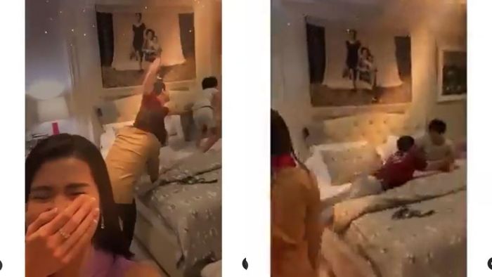 Kolase Tangkap Layar Raffi Ahmad Mencoba Merayu Rafathar