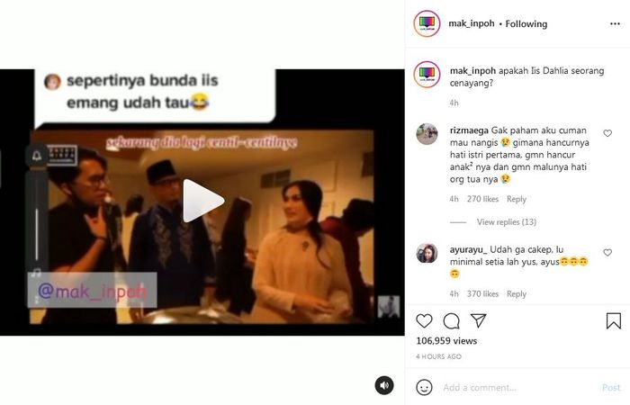 Iis Dahlia menuding Ayus Sabyan telah berselingkuh