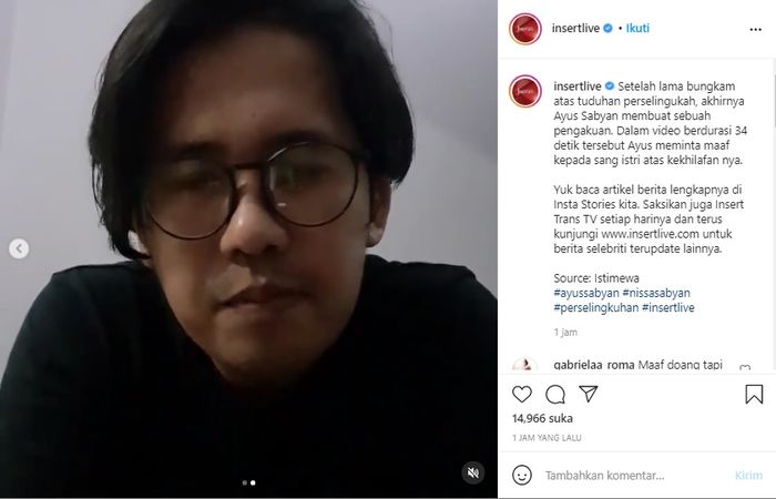 Ayus Sabyan angkat bicara.