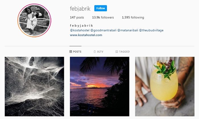 Sederet bisnis yang dicantumkan kakak ipar Luna, Feby Jabrik di Instagramnya