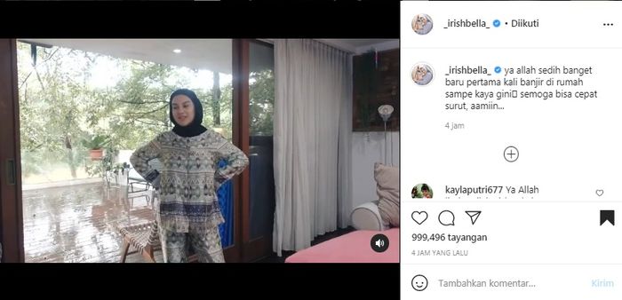 Pusing Tujuh Keliling Lihat Genangan Air Di Mana Mana Irish Bella Pasrah Rumah Mewahnya Dan Ammar Zoni Kebanjiran Untuk Pertama Kali Ini Lantai Satu Udah Terendam Semua