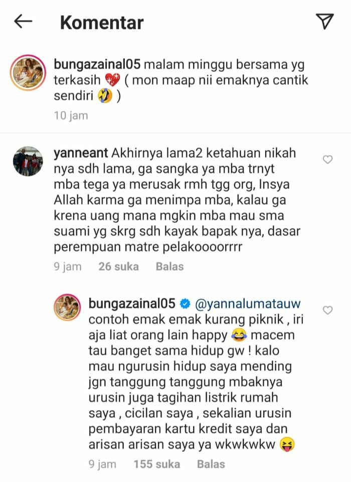 Balasan menohok Bunga Zainal untuk netizen tukang nyinyir