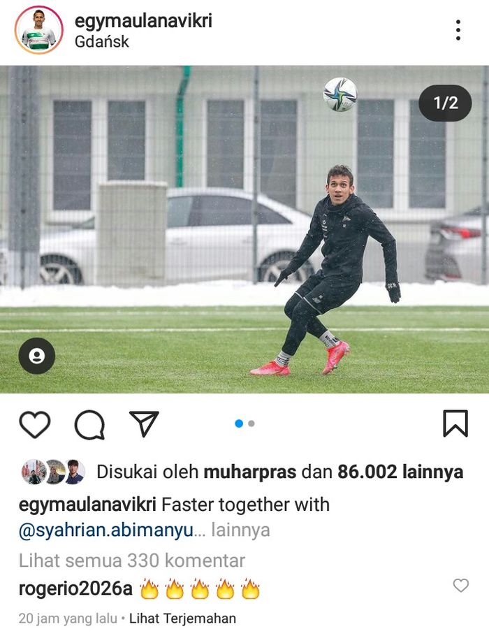 Unggahan video gol Egy Maulana Vikri