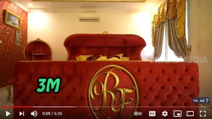 Tempat tidur mewah <a href='https://medan.tribunnews.com/tag/roro-fitria' title='Roro Fitria'>Roro Fitria</a> seharga Rp3 miliar