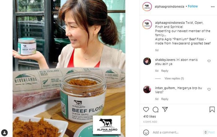 Veronica Tan jualan abon sapi