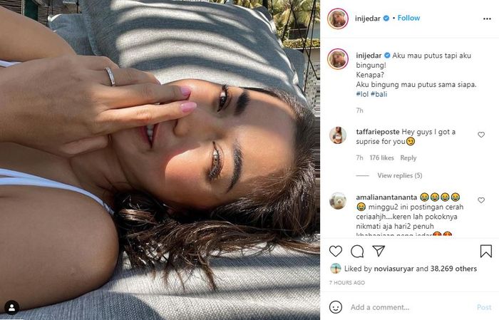 Unggahan Instagram <a href='https://kupang.tribunnews.com/tag/jessica-iskandar' title='Jessica Iskandar'>Jessica Iskandar</a>