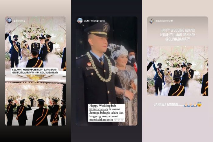 Kemeriahan resepsi pernikahan putri Nia Daniaty, Olivia Nathania dilengkapi upacara pedang pora