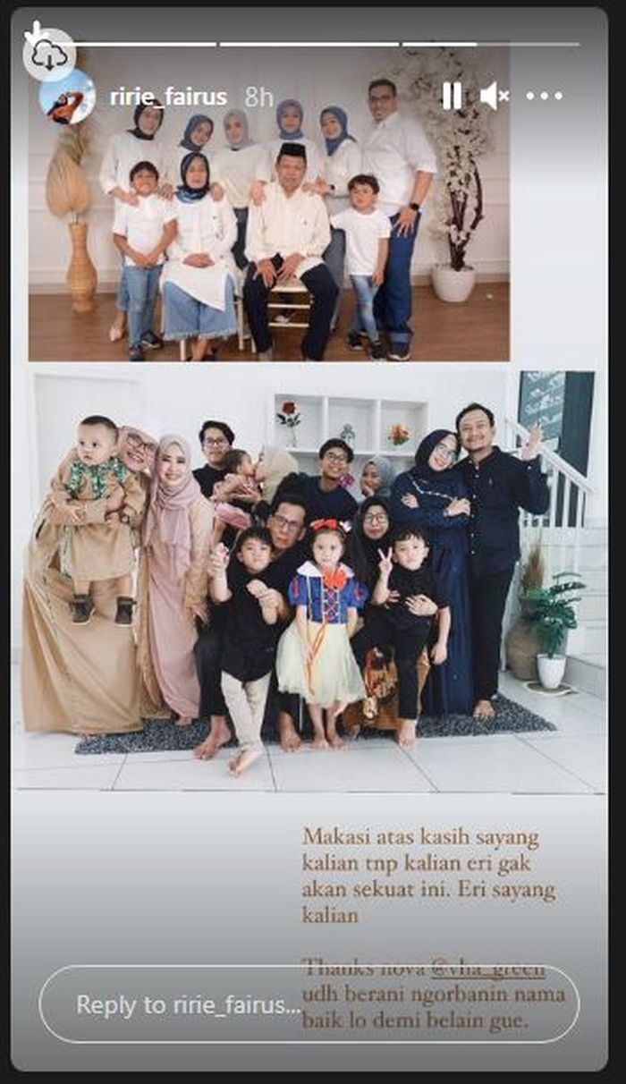 Ririe Fairus berterima kasih pada keluarganya