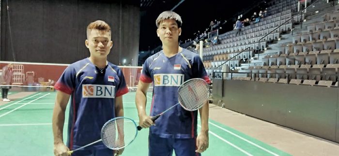 Pasangan ganda putra Indonesia, Leo Rolly Carnando/Daniel Marthin pada Swiss Open 2021, Rabu (3/3/2021)