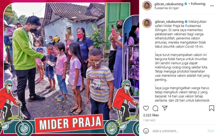Gibran Rakabuming blusukan