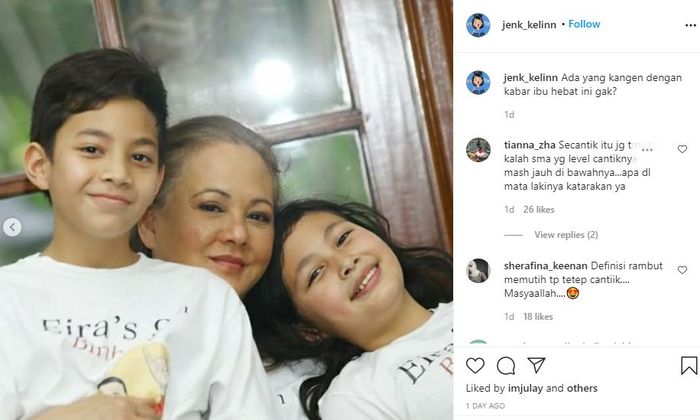 Halimah bersama dua cucunya