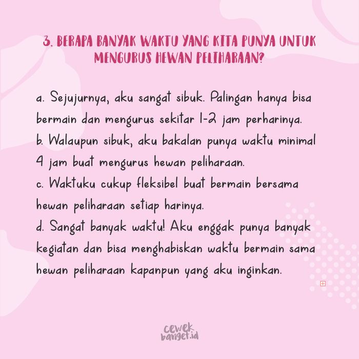 [QUIZ] Hewan Peliharaan yang Cocok Dengan Kepribadian Kita