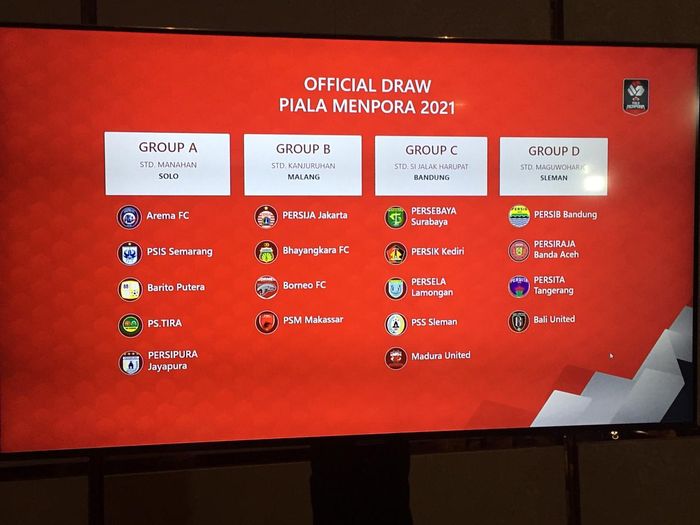 Hasil Drawing Piala Menpora 2021