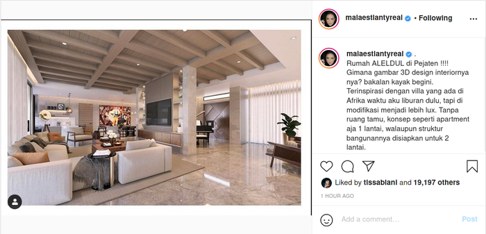 Pajang penggambaran rumah mewahnya yang sedang direnovasi, Maia Estianty banjir komentar dari netizen.