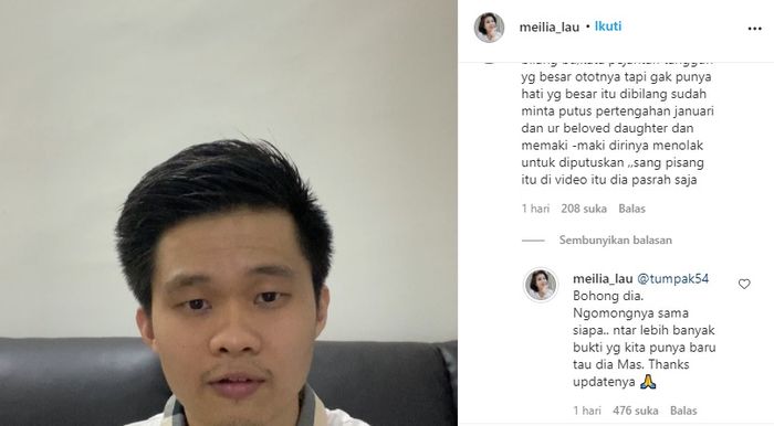 Meilia Lau Ancam Buka Rahasia Kaesang Usai Ngaku Pasrah Hubungannya dengan <a href='https://kupang.tribunnews.com/tag/felicia-tissue' title='Felicia Tissue'>Felicia Tissue</a>