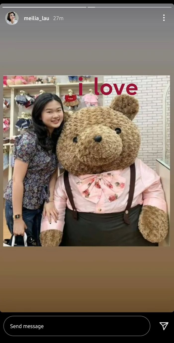 Postingan Meilia Lau di instagram.
