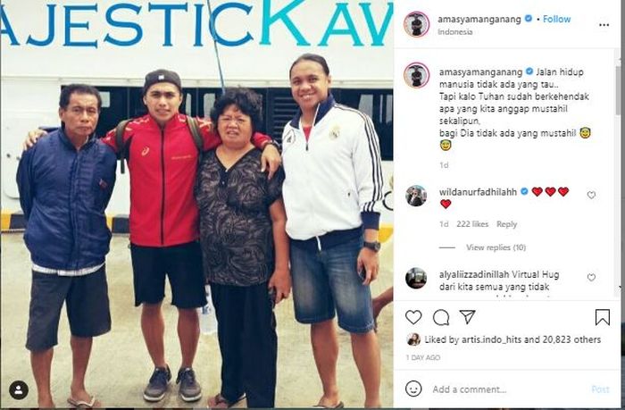 Unggahan Amasya Manganang untuk sang adik