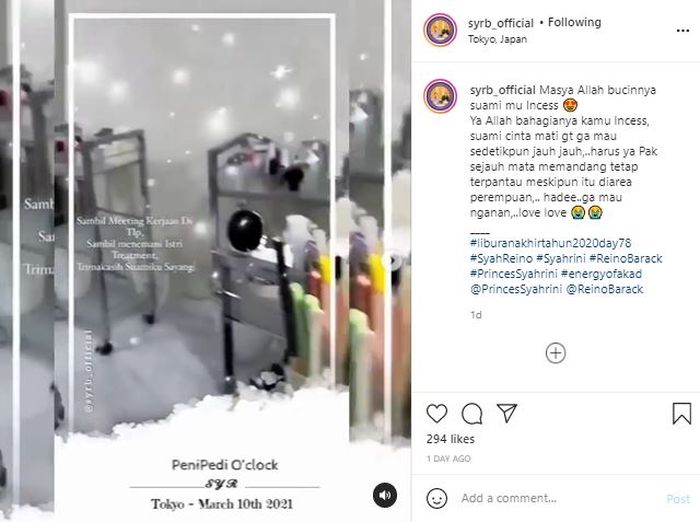 Reino Barack rela meeting sambil berdiri sambil temani Syahrini menicur pedicure