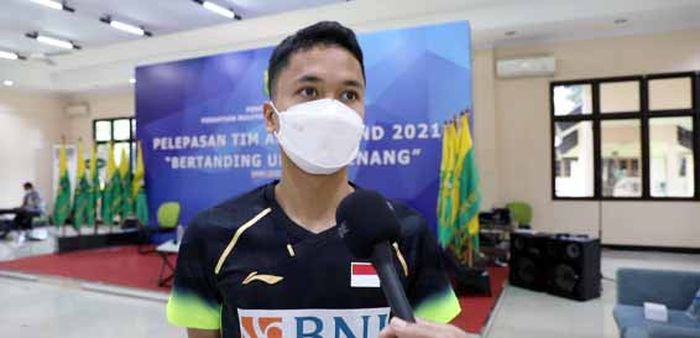 Tunggal putra Indonesia, Anthony Sinisuka Ginting merespon perhatian khusus dari Ketua Umum PP PBSI, Agung Firman Sampurna jelang All England 2021.